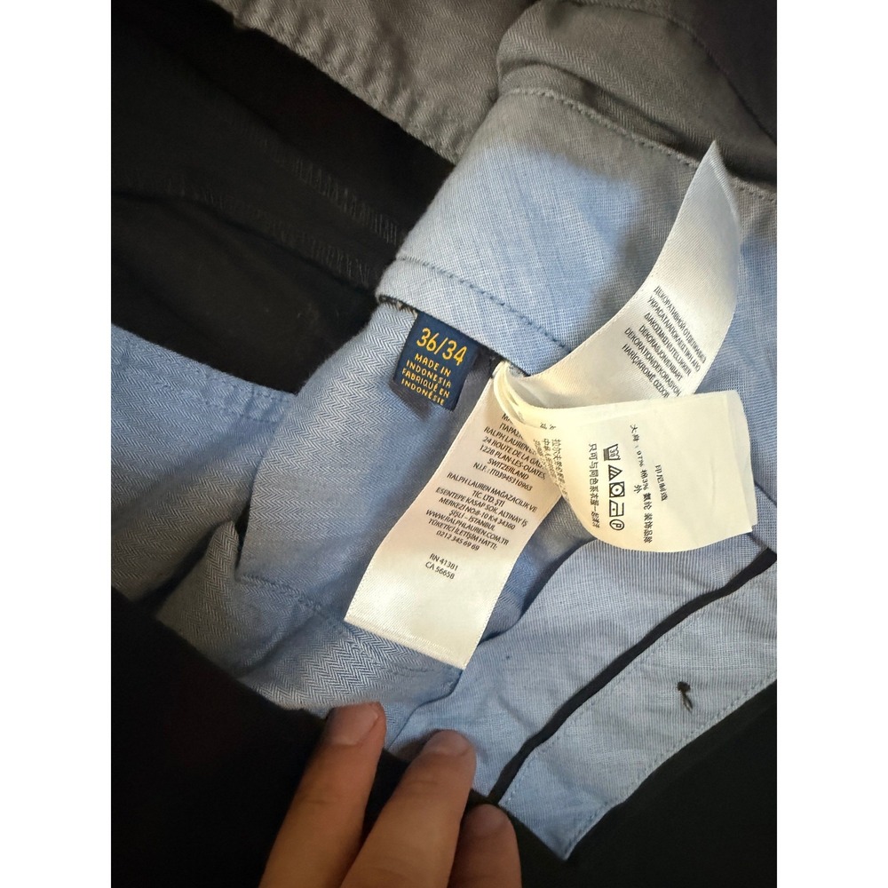 Polo Ralph Lauren Stretch Slim Fit Chinos Mens 36x34 Black Cotton Blend Pants - Picture 5 of 5